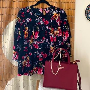 Floral 3/4 sleeve blouse from Express